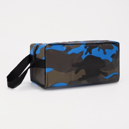 Lightning cosmetic bag, blue color/camouflage