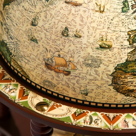 Globe bar decorative "Captain Map" with a stand below 41.6x41.6x56 cm-11
