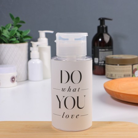The bottle with the pump "Love What You Do", 200 ml, black/white color-1