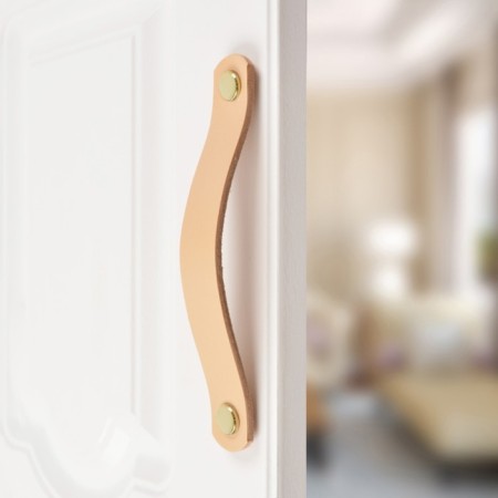 Cappio RSC010 handle handle, leather, m/o 96 mm, beige color-1