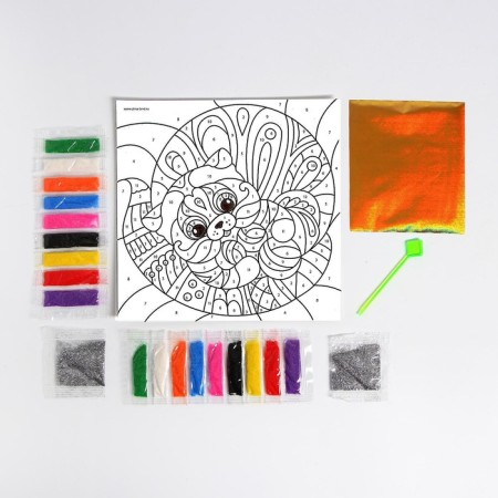 Set for creativity. Frescoes with sand "Cat"-3