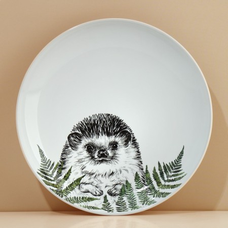 Ceramic plate "Hedgehog", 22.5 cm, white color-1