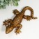Souvenir Polystone "Golden Lizard with Geometric Patterns" 5.5x15.5x22 cm
