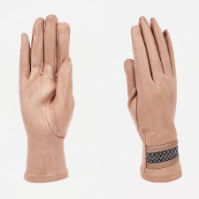 Gloves are female, dimensionless, without insulation, beige color