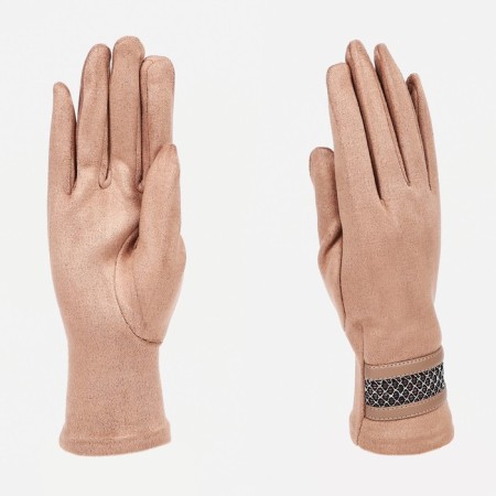 Gloves are female, dimensionless, without insulation, beige color