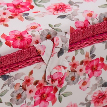 Casket for needlework "Pink flowers" 19x26x14.5 cm-1