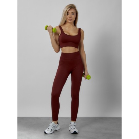 Sports suit female, size 46, burgundy color-7