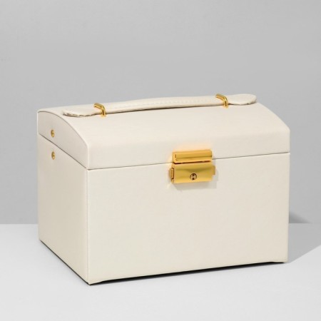 Steam for jewelry "Casket" sliding with a mirror, 17.5 × 14 × 13.5, white color-2