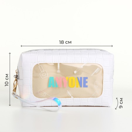 Cosmetic bag with lightning, white color-1