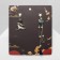 Earrings with pearls "Japan" stork and stars, colored in gold