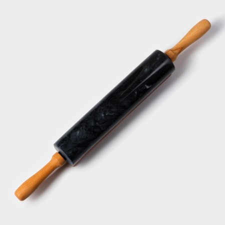 Magistro marble rolling pin, with a stand, 45 × 5 cm, black color-2