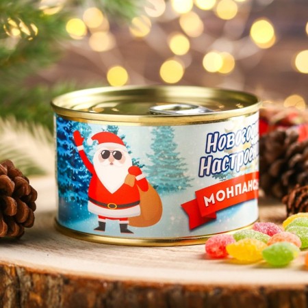 Monpensier "New Year's mood", Caramel Lollice in a tin bank, 140 g-3