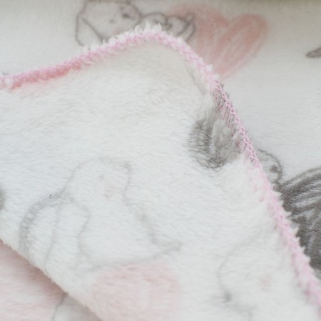 Bunnies and hearts blanket, size 150x200 cm-3