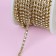 Chain with rhinestones, metal, glass, 2 mm, 9 ± 1 m, gold color
