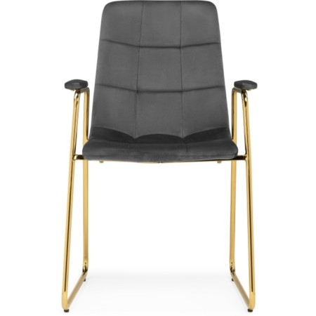 LANA Metal/velor, Golden/Gray chair 57x56x88 cm-1