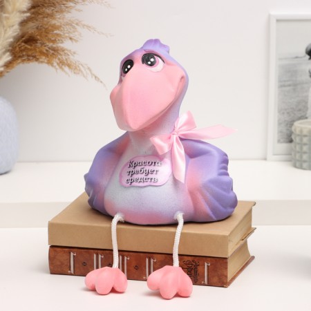 The piggy bank "Raven - Beauty requires the means" purple, 20cm