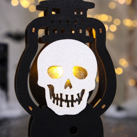 Decor with backlight "Lantern with a skull" 3 × 10.5 × 17.5 cm-2