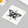 Tattoo on the body black "butterfly with geometry" 8x7.5 cm