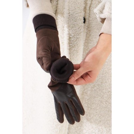 Gloves are female, dimensionless, without insulation, brown color-2