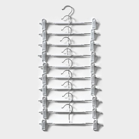 Pannings for trousers and skirts with clamps, set 10 pcs, 30 × 12.5 cm, white color