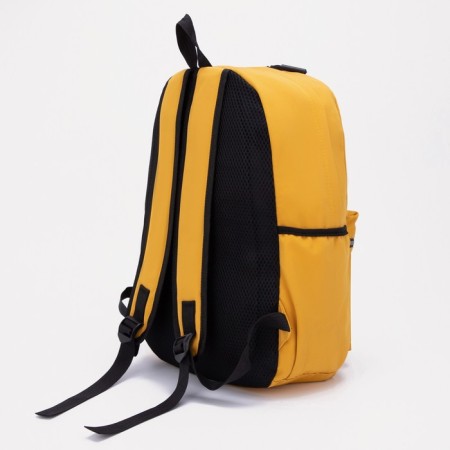 School backpack on lightning from textiles, 3 pockets, yellow color-1