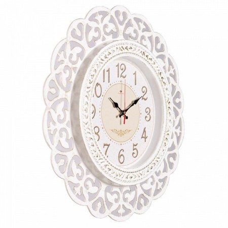 Watch wall interior "lace", silent, d-47 cm, white and gold, aa-3