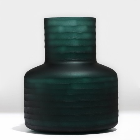 Vase for Florentine flowers from green glass 24 x 21 x 21 cm