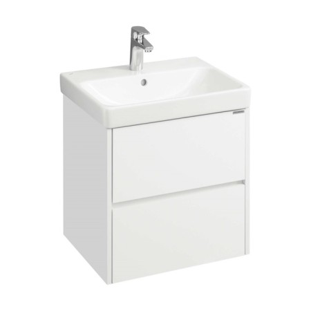 Tumbing under the Aquaton Skandi sink, 55 cm, white matte, white glossy