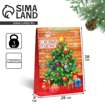 Package New Year's laminated “Family circle”, L 28 x 38 x 9 cm, New Year