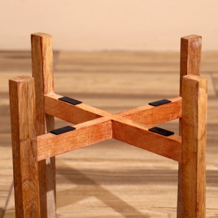 Kashpo on the stand "Hani" metal, wood (set 2 pcs), diameter 29 and 26 cm-6