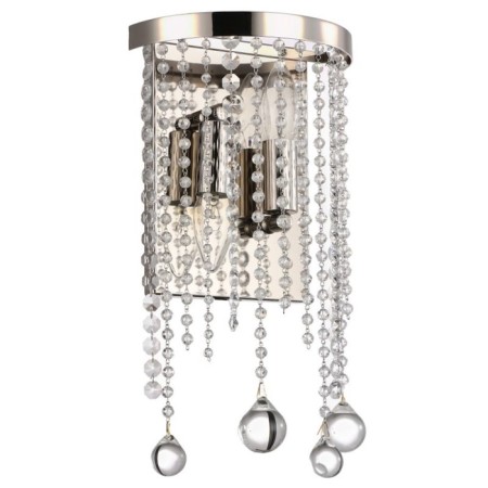 Lamp wall crystal Smira 2xe14 40w, size 20x11.5x31 cm, color nickel
