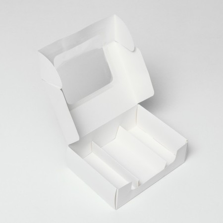 The box is folding, under 3 eclairs, white, 15 x 15 x 5 cm-3