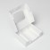 The box is folding, under 3 eclairs, white, 15 x 15 x 5 cm