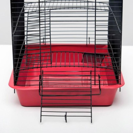 The cage for the rodents "Pigzon" No. 3-1, with the 2nd floors, without filling, 33x24x28 cm, ruby-5