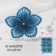 Knitted elements "Two -color flowers", 4.5 × 4.5 cm, 10 pcs, blue color