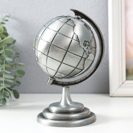 Souvenir Metal "Globe" silver 10.5x11x18.5 cm-3