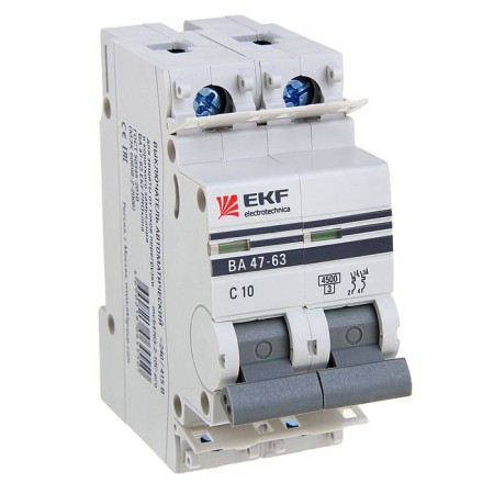 Automatic circuit breaker EKF Proxima, 2P, modular, 10 A-1