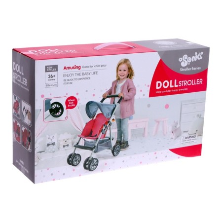 Stroller for dolls, metal frame, three -wheeled-7