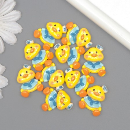 Decor for creativity plastic "Yellow duck, sailor" 2.7x2x1 cm-2