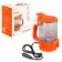 Car kettle 12V transparent/orange plastic automatic shutdown