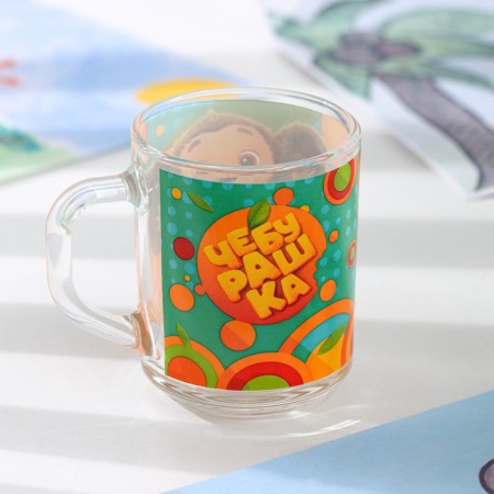 Set of dishes "Cheburashka", 3 items: plate, bowl, mug, gift packaging, glass-7
