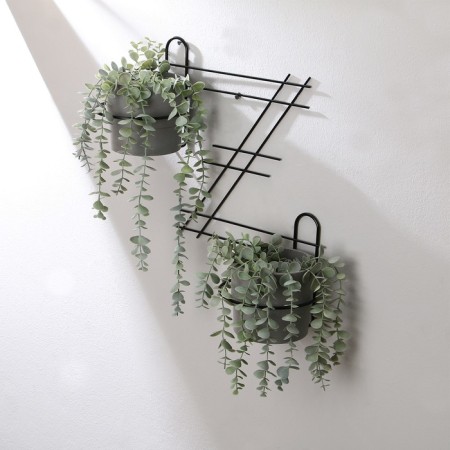 Suspension for Kashpo, wall, 2 pots, d = 16 cm, black, "zigzag"-1