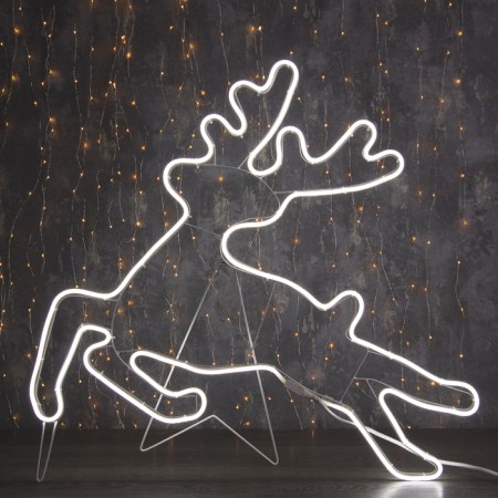 Neon figure "Flying Deer", 70 × 70 cm, 480 LED, 220 V, glow of white