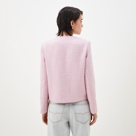 Women's tweed jacket mist r.46, pink-3