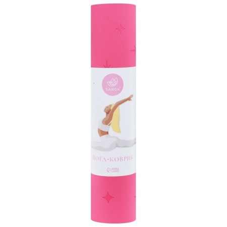 Joga mat, 183x61x0.6 cm, pink color-18