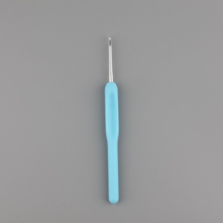 Knitting hook, with a plastic handle, d = 2.5 mm, 14 cm, blue color-1
