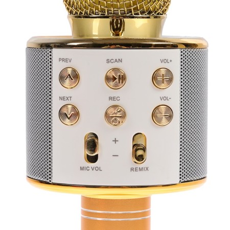 Microphone for karaoke Luazon LZZ-56, WS-858, 1800 mAh, yellow-3