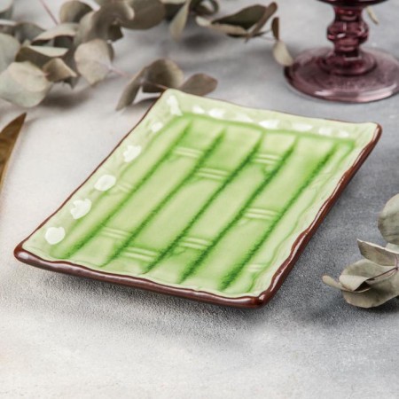 Ceramic rectangular "Tallula", 20 × 13.5 × 2.5 cm, green color-1