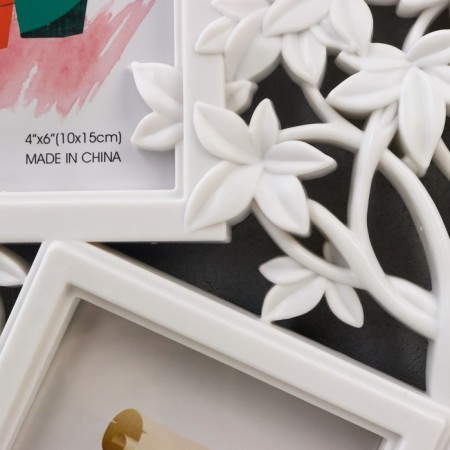 Photo frame plastic in 5 photos 10x15 cm "Cash tree" White 45x37.5 cm-1