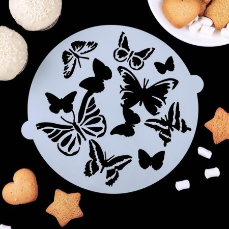 A set of culinary stencils for decorating baking "Bouquet", 8 pcs: 2 pcs d = 20 cm, 6 pcs d = 8 cm-3